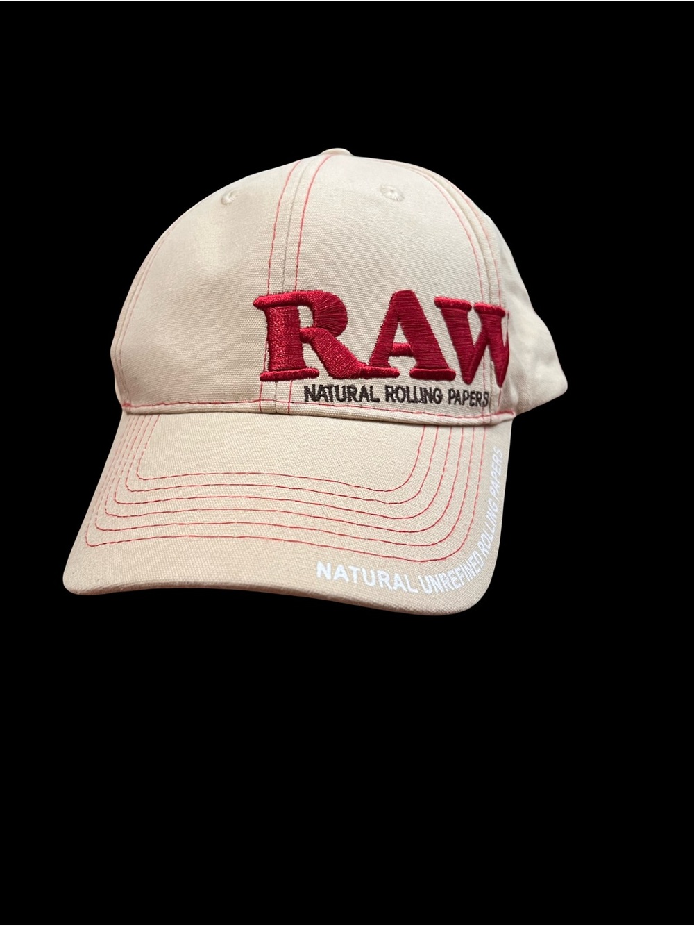 RAW Classic Hat Tan Snapback with Red Logo